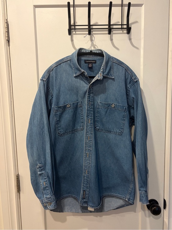 Denver Hayes Tops - Women’s vintage Denver Hayes Blue Denim button down Shirt
